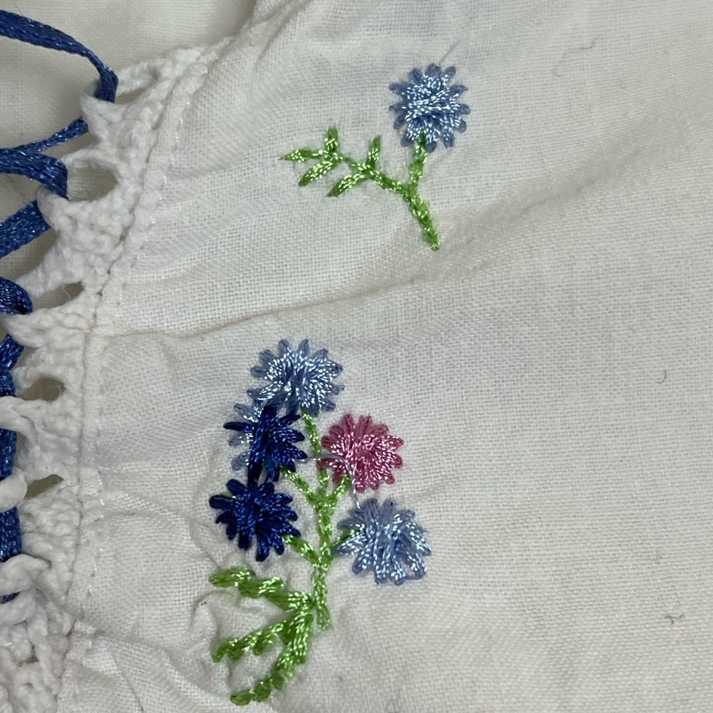 Secret Treasures Womens Camisole Embroidered V-Neck Lace-Up Cottagecore Vintage - Picture 10 of 12